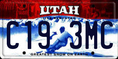 UT license plate C193MC