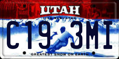 UT license plate C193MI