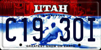 UT license plate C193OI