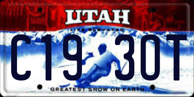 UT license plate C193OT