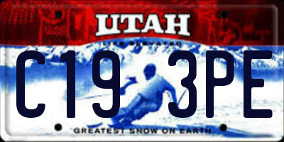 UT license plate C193PE