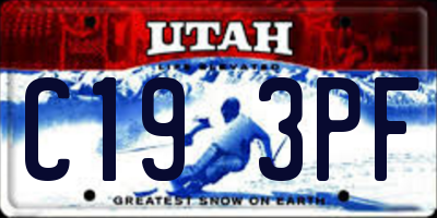 UT license plate C193PF