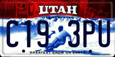 UT license plate C193PU