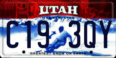 UT license plate C193QY