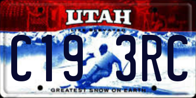 UT license plate C193RC