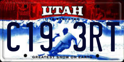 UT license plate C193RT