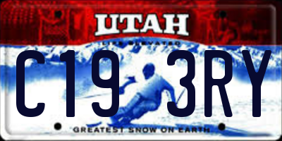 UT license plate C193RY