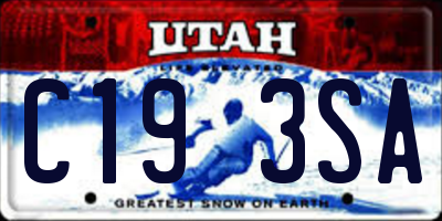 UT license plate C193SA