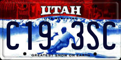 UT license plate C193SC