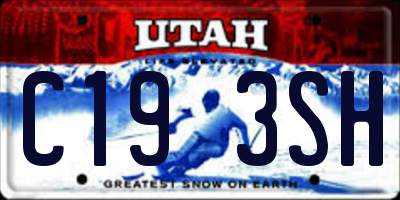 UT license plate C193SH