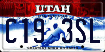 UT license plate C193SL