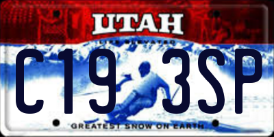 UT license plate C193SP