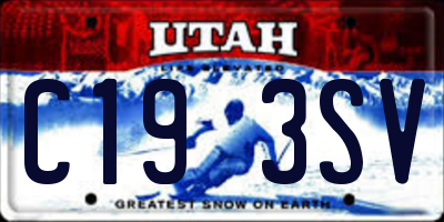 UT license plate C193SV