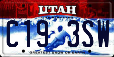 UT license plate C193SW
