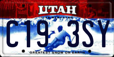 UT license plate C193SY