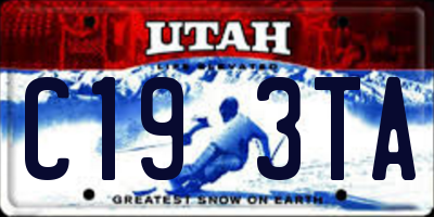 UT license plate C193TA