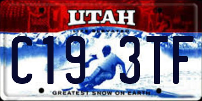 UT license plate C193TF