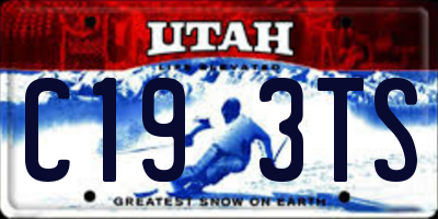 UT license plate C193TS
