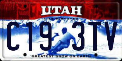 UT license plate C193TV