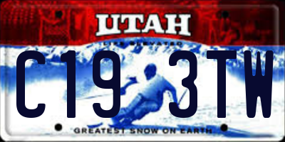 UT license plate C193TW