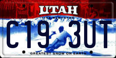 UT license plate C193UT