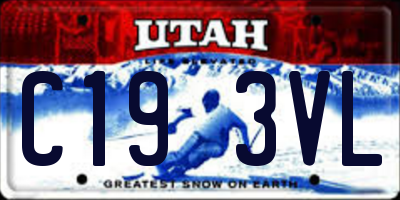 UT license plate C193VL