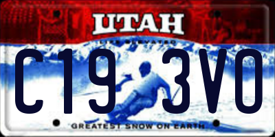 UT license plate C193VO