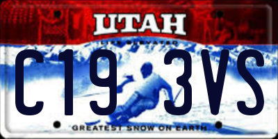 UT license plate C193VS
