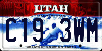 UT license plate C193WM