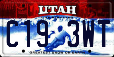 UT license plate C193WT