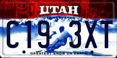 UT license plate C193XT