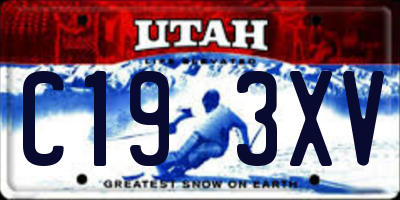 UT license plate C193XV
