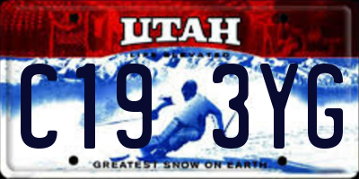 UT license plate C193YG