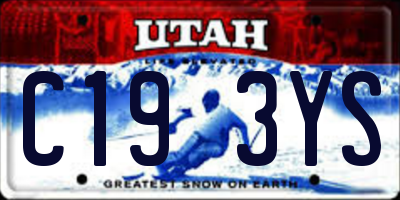 UT license plate C193YS
