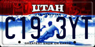 UT license plate C193YT