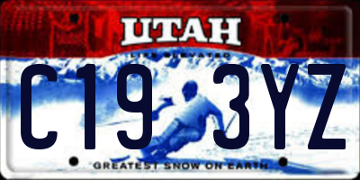 UT license plate C193YZ
