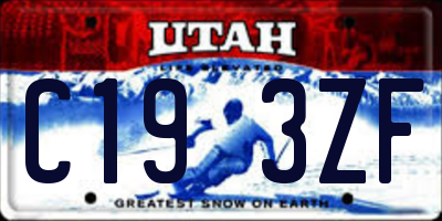 UT license plate C193ZF