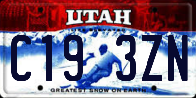 UT license plate C193ZN