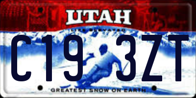UT license plate C193ZT
