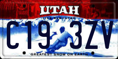 UT license plate C193ZV