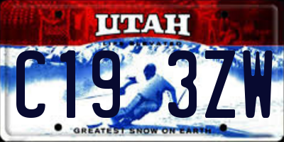 UT license plate C193ZW