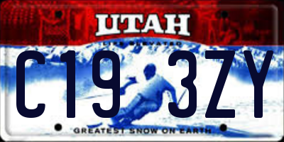 UT license plate C193ZY
