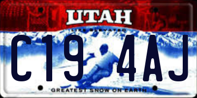 UT license plate C194AJ