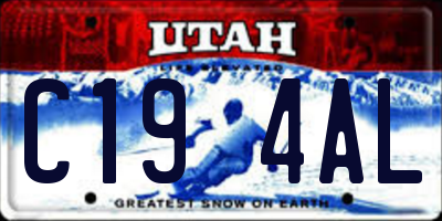 UT license plate C194AL