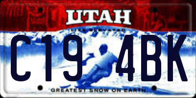UT license plate C194BK