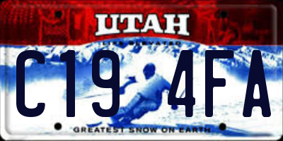 UT license plate C194FA
