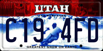UT license plate C194FD