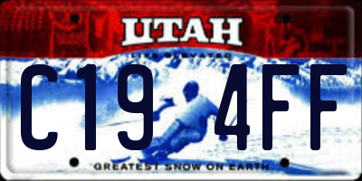 UT license plate C194FF