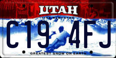 UT license plate C194FJ