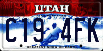 UT license plate C194FK